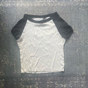 Black and white baby tee